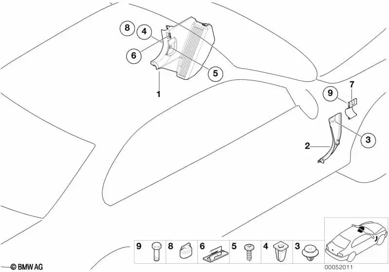 BMW 3 Serisi E46 Ön Sağ Yan Döşeme Paneli Gri 51438227938