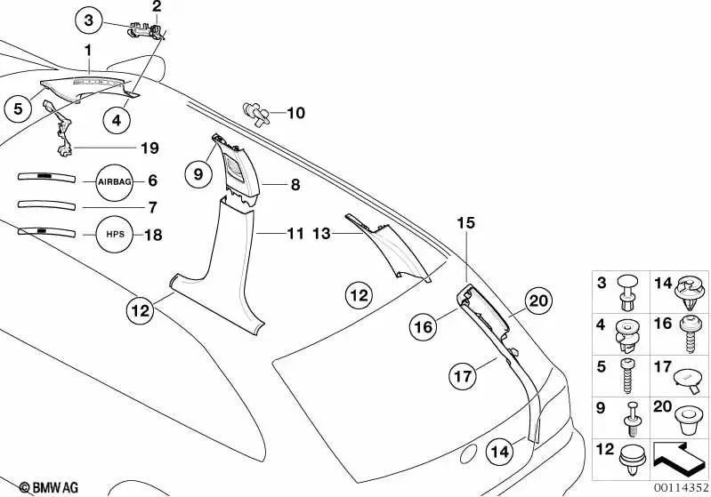 BMW 3 Serisi E46 Arka Sol Direk Kaplaması Açık Gri 51438232021