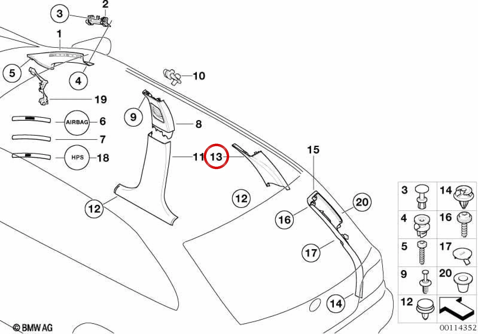 BMW 3 Serisi E46 Arka Sol Direk Trimi Açık Bej 51438232023