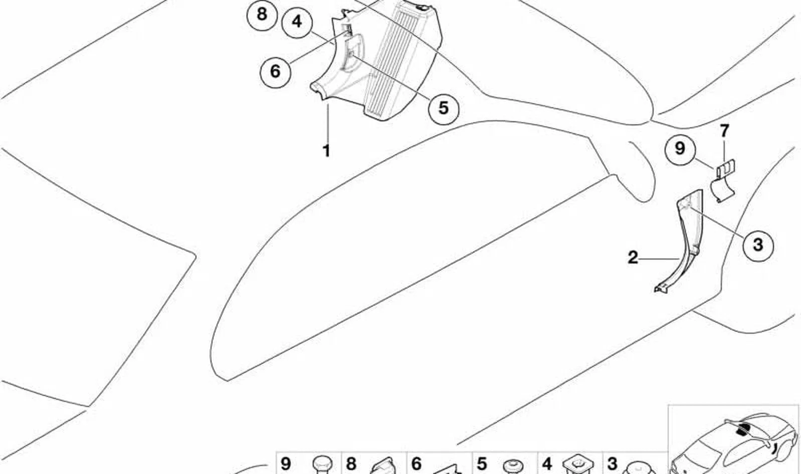 BMW 3 Serisi E46 Ön Sağ Ayak Boşluğu Yan Döşemesi Gri 51438238516