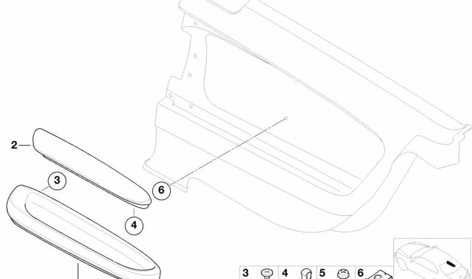 BMW 3 Serisi E46 Arka Sağ Kolçak Üst Parçası Siyah 51438249474