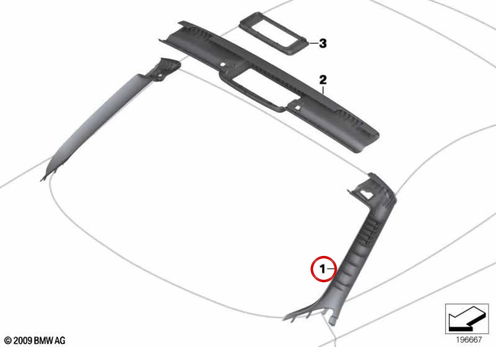 BMW Z4 E89 Sağ A Direği Çıtası 51439128410