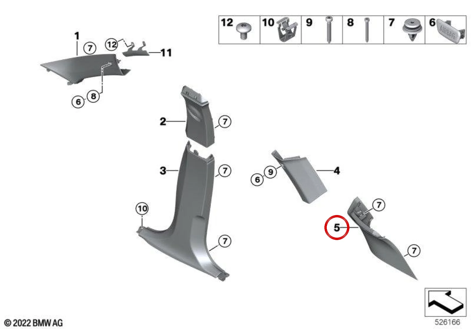 BMW X1 U11 Sağ D Direği Kaplaması Fildişi 51439462342