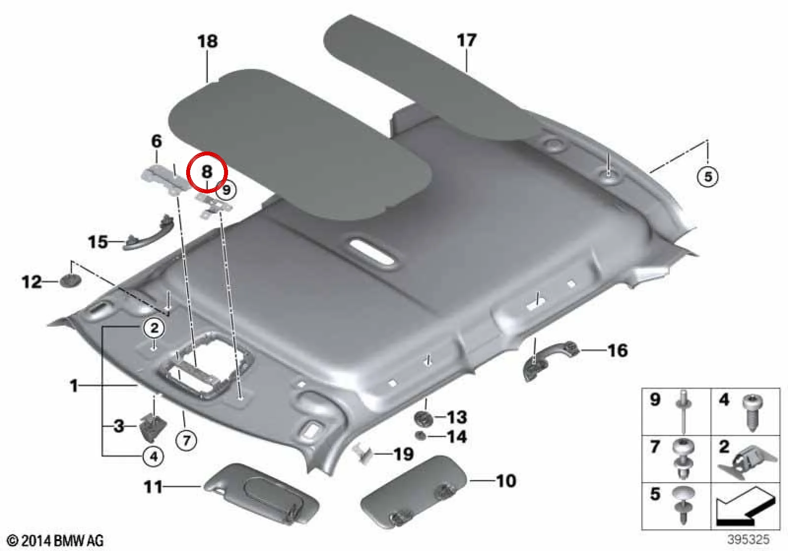 BMW MINI F55 F56 F60 Sol Güneşlik Tutucusu 51447298727