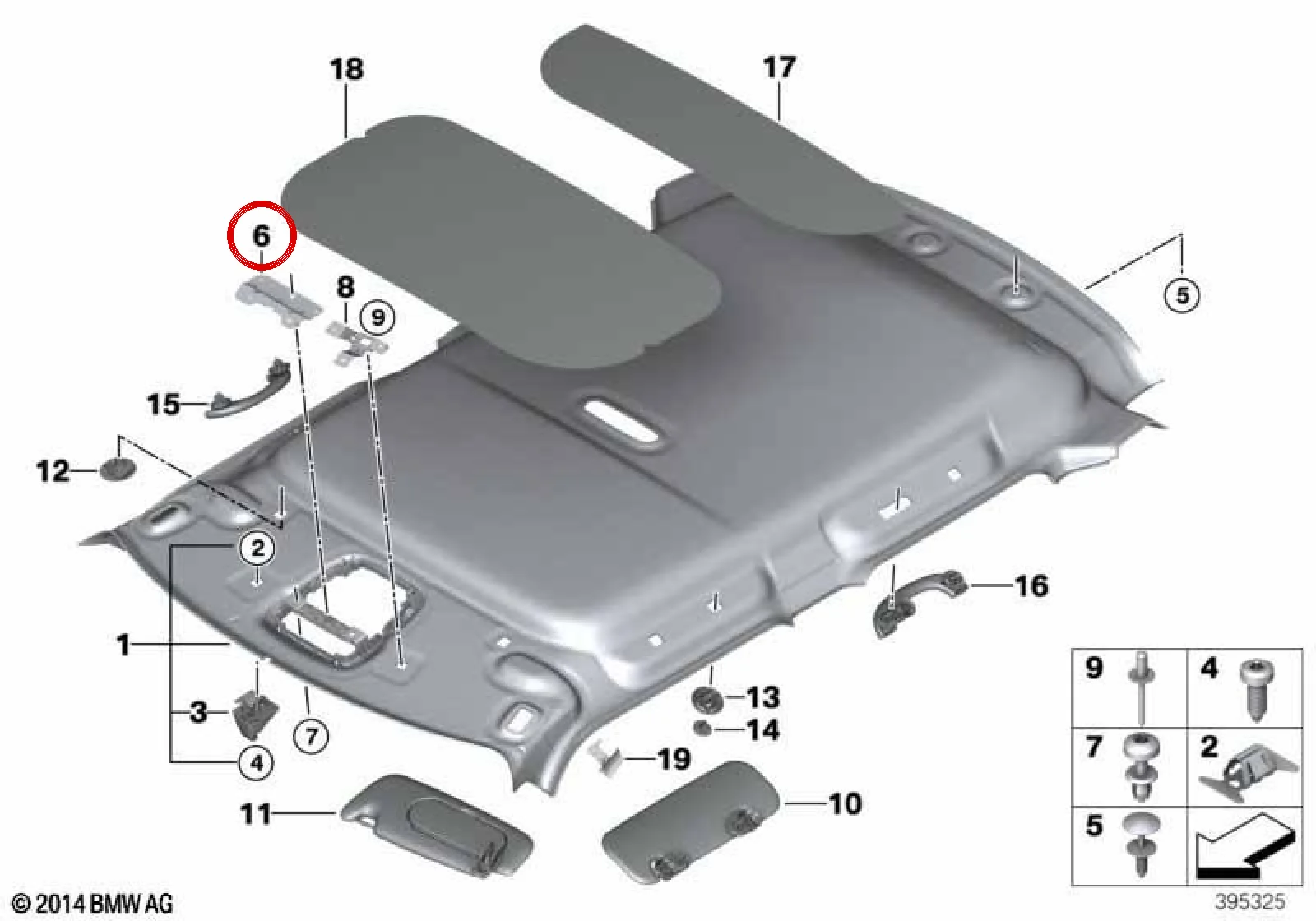 BMW MINI F55 F56 Tavan Döşemesi Sabitleme Klipsi 51447300722