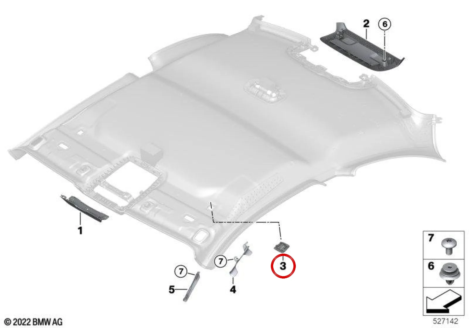 BMW 2 Serisi G42 Tavan Mikrofon Kapağı 51447396658
