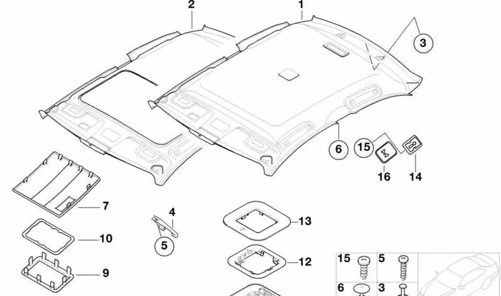 BMW 3 Serisi E46 Eller Serbest Sistem Çerçevesi Açık Bej 51448240041