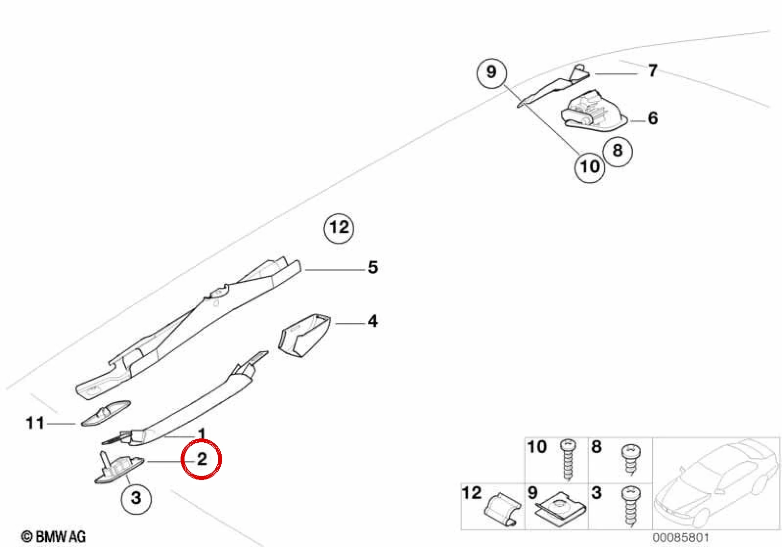 BMW 3 Serisi E46 Tavan Kaplaması Süs Çerçevesi Açık Bej 51448250143