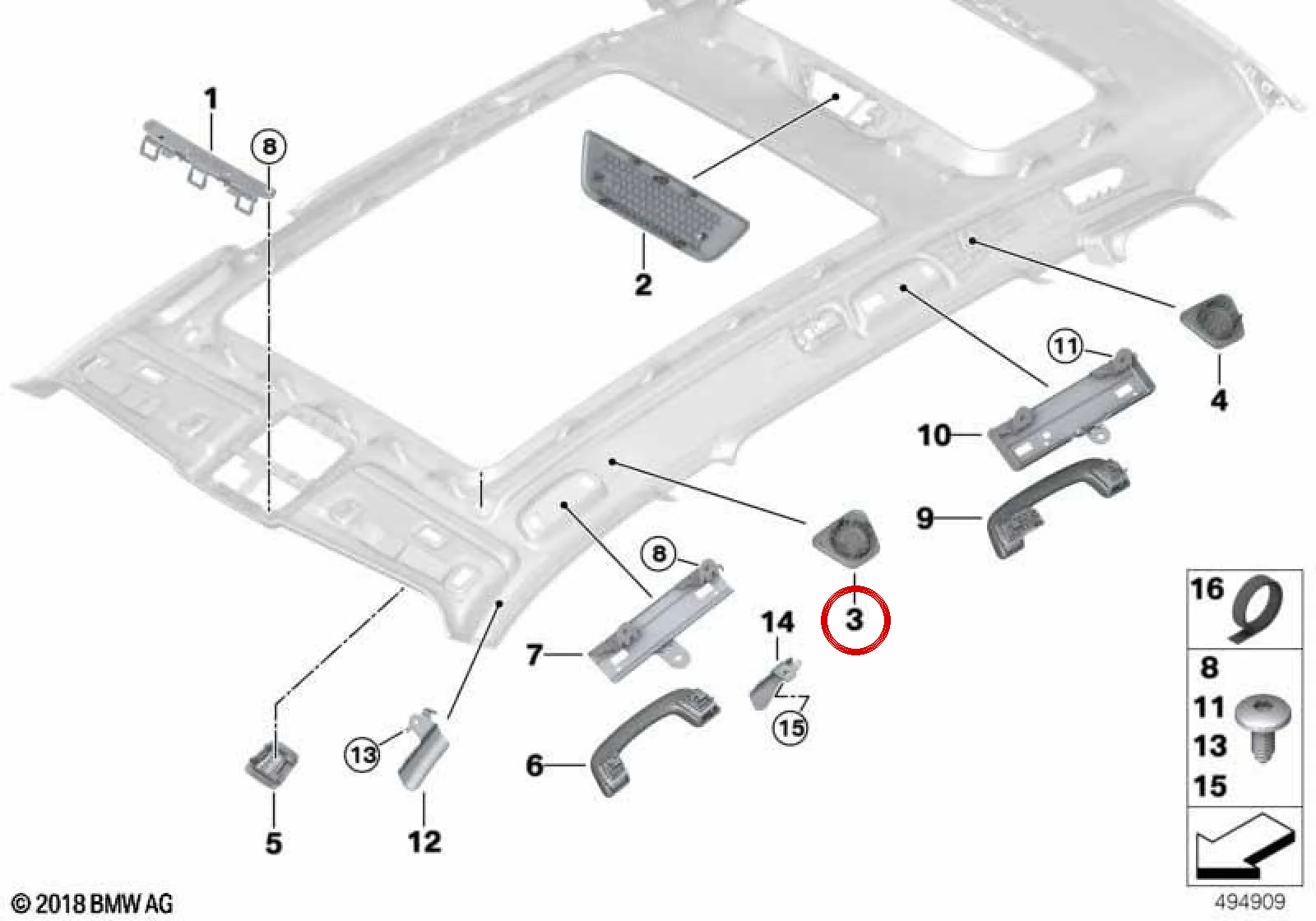 BMW X7 G07 Ön Sol Kapı Hoparlör Izgarası 51449461507