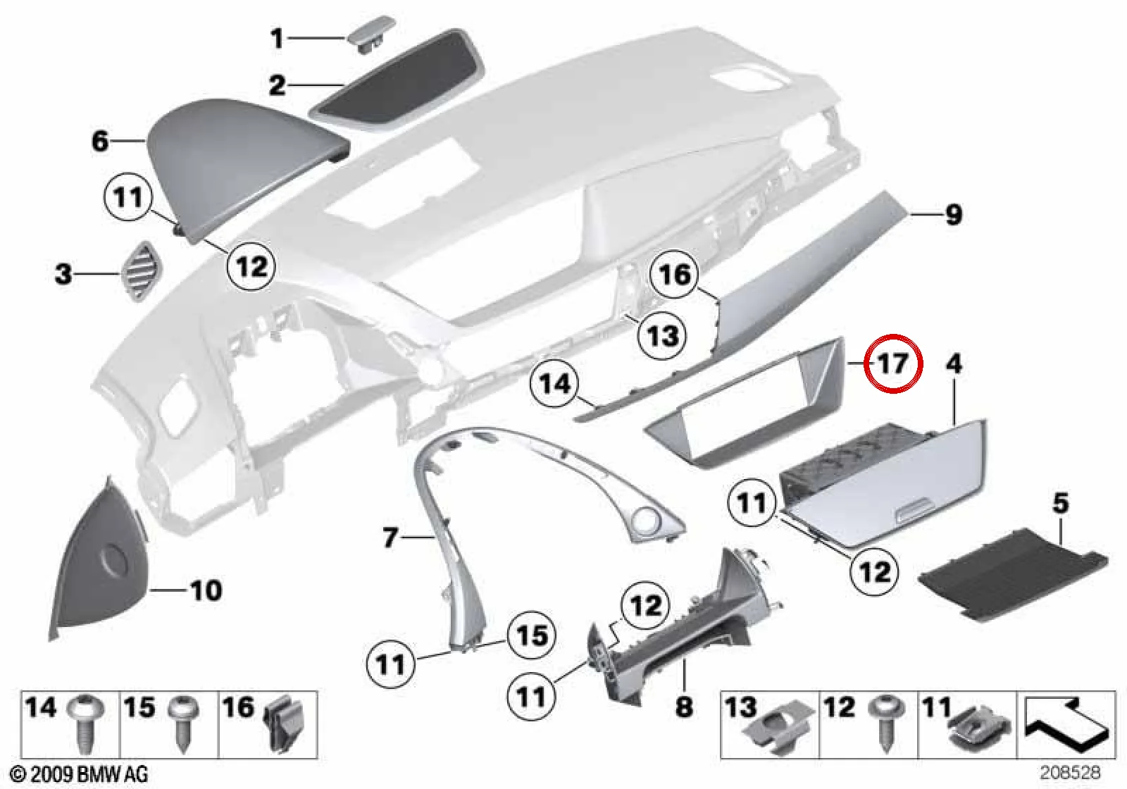 BMW X1 E84 Orta Ekran Çerçevesi 51452991264