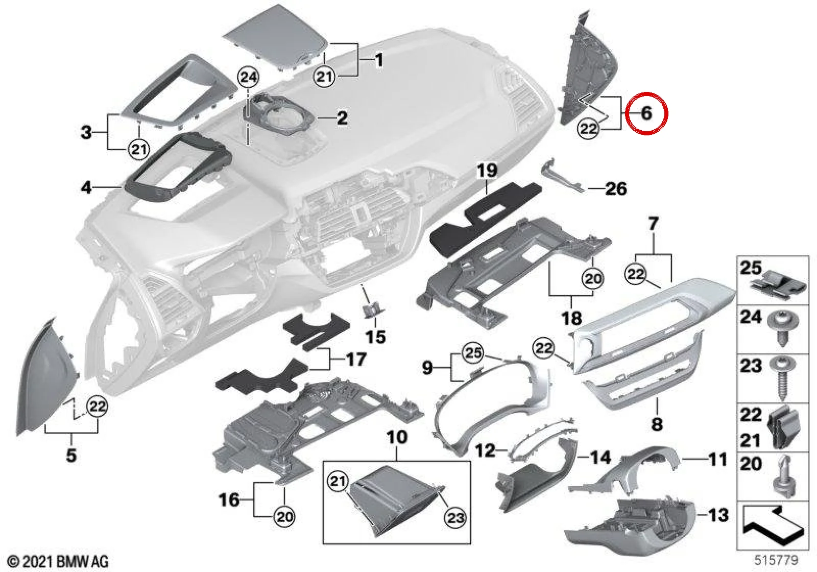 BMW F97 F98 G01 G02 Sağ Airbag Off Gösterge Kapağı 51456817876