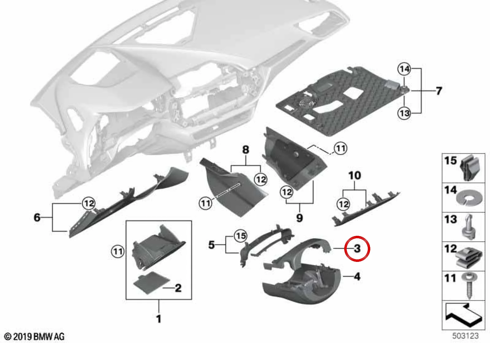 BMW F40 F44 Direksiyon Kolonu Üst Kaplaması 51456823251