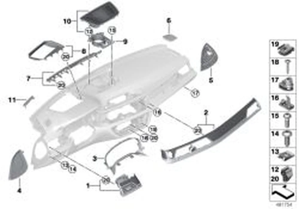 BMW 7 Serisi G11 G12 Fineline Metal Siyah Torpido Dekor Paneli 51456992299