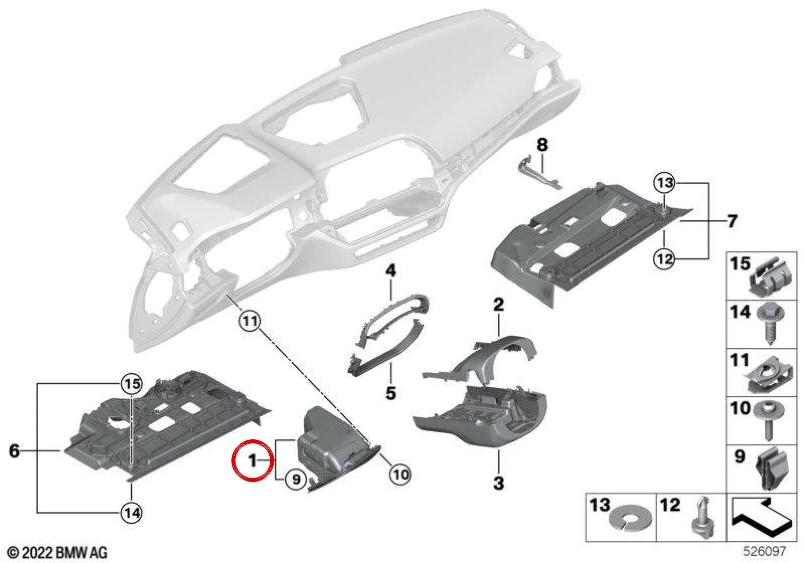 BMW G20 G21 G22 G23… Sürücü Tarafı Katlanır Saklama Gözü 51456998229