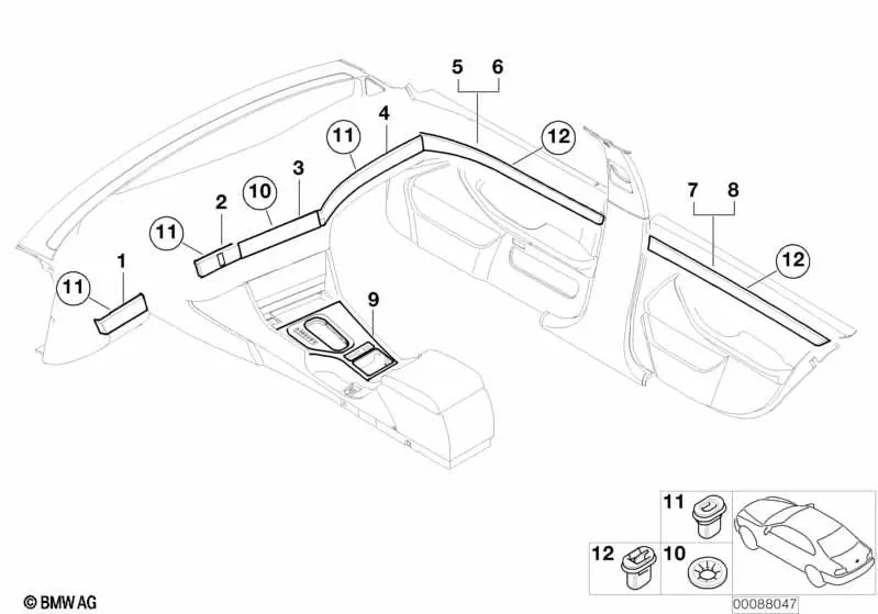 BMW 5 Serisi E39 Torpido Ahşap Süs Şeridi 51457047859