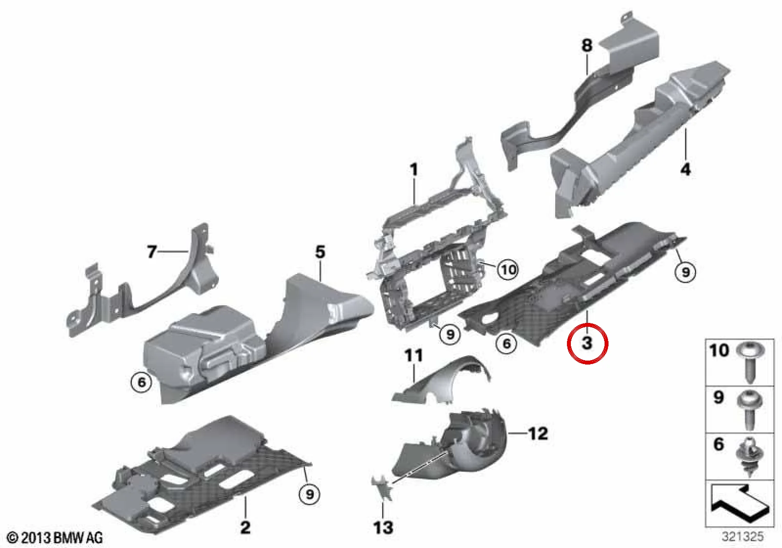 BMW E70 E71 E72 Sağ Ayak Bölgesi Alt Kaplaması 51457161786