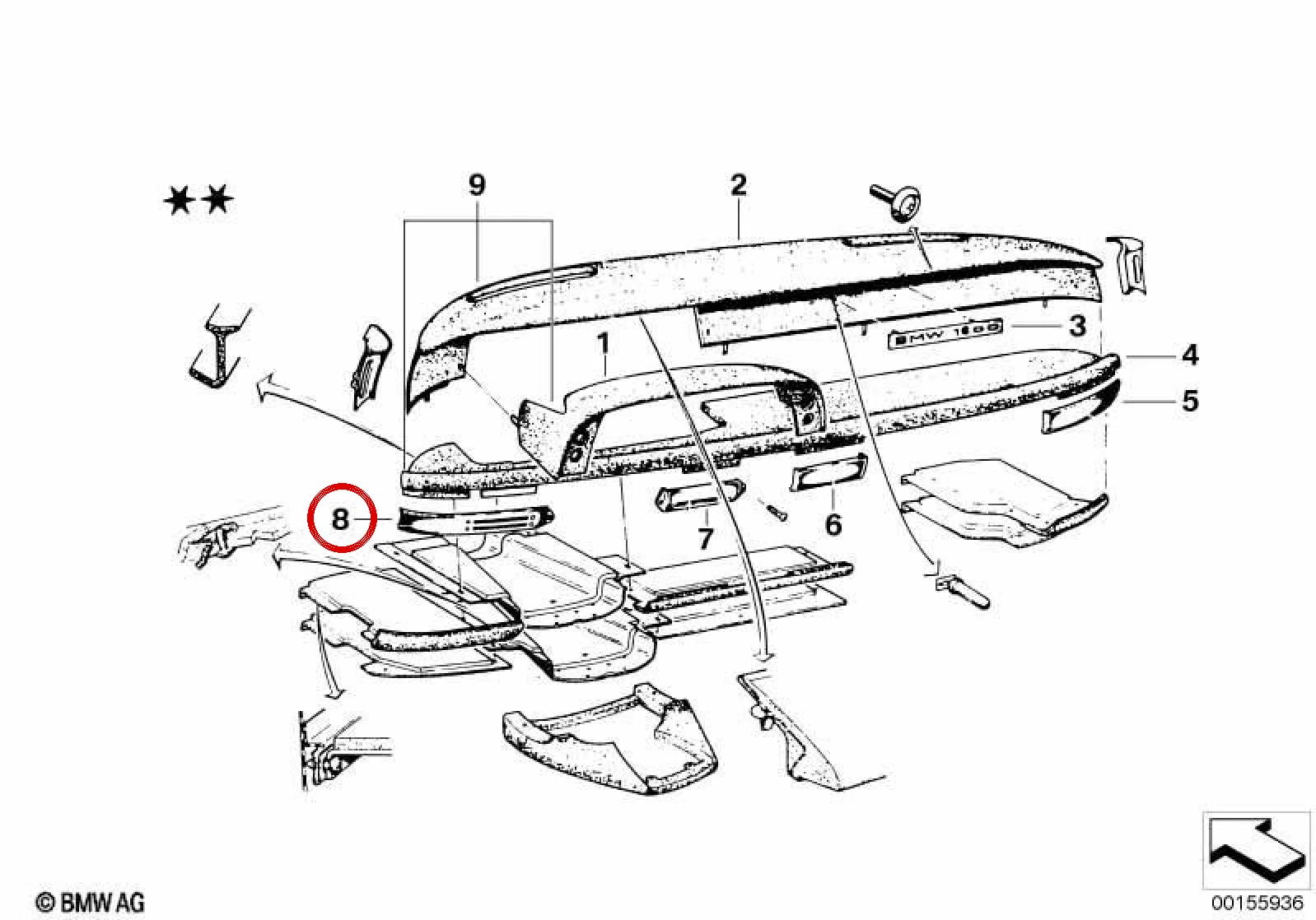 BMW 5 Serisi G30 G31 Orta Konsol Trim Kaplaması 51457480127