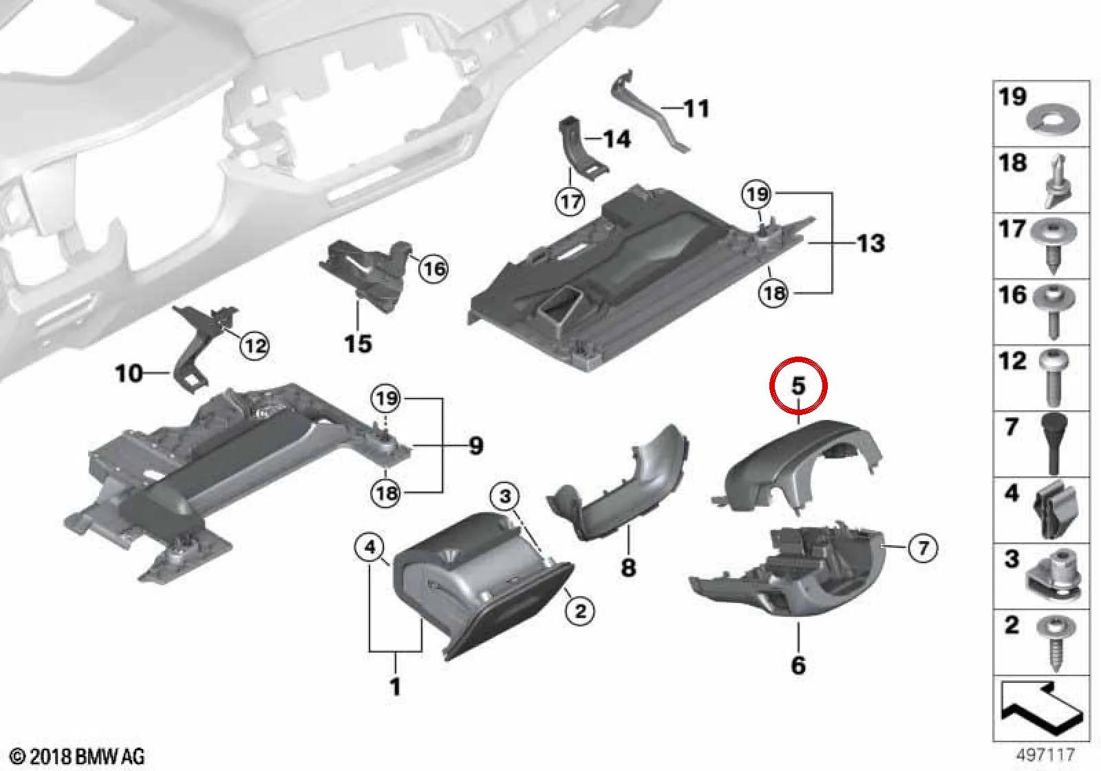 BMW G05 G06 G07 Direksiyon Kolonu Üst Kapağı Siyah 51457952182