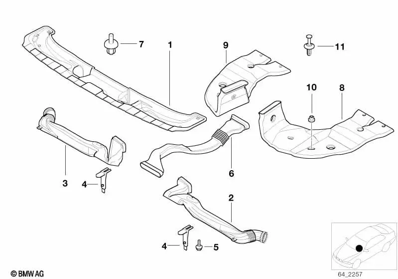 BMW 5 Serisi E39 Hava Kanalı Braketi 51458159726