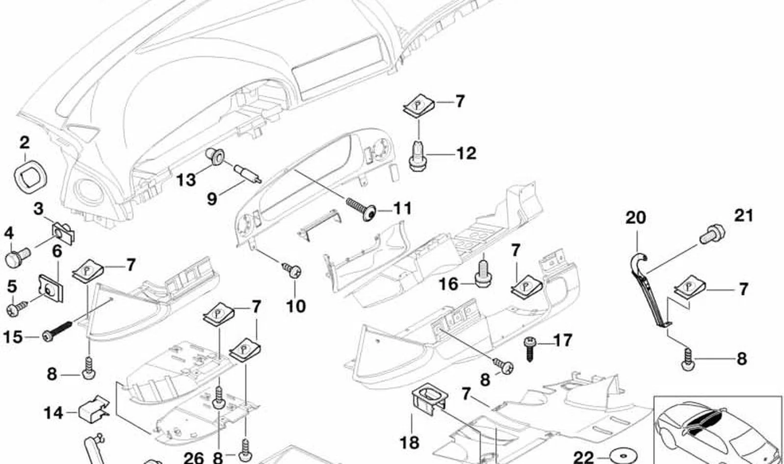 BMW 5 Serisi E39 Pedal Mekanizması Muhafaza Tutucusu 51458163022