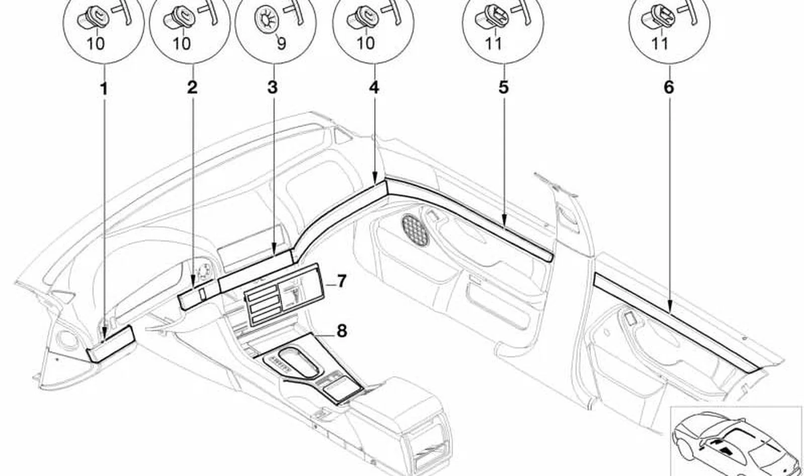 BMW 5 Serisi E39 Torpido Sağ Ahşap Dekor Çıtası 51458186962