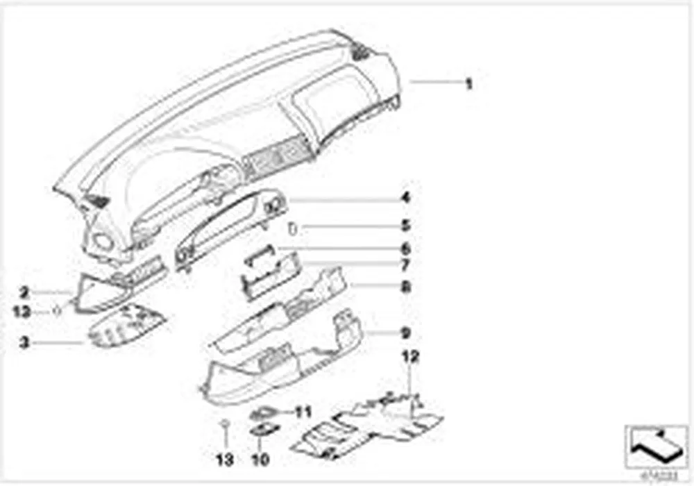 BMW 5 Serisi E39 Lacivert Torpido Kapağı 51458209937