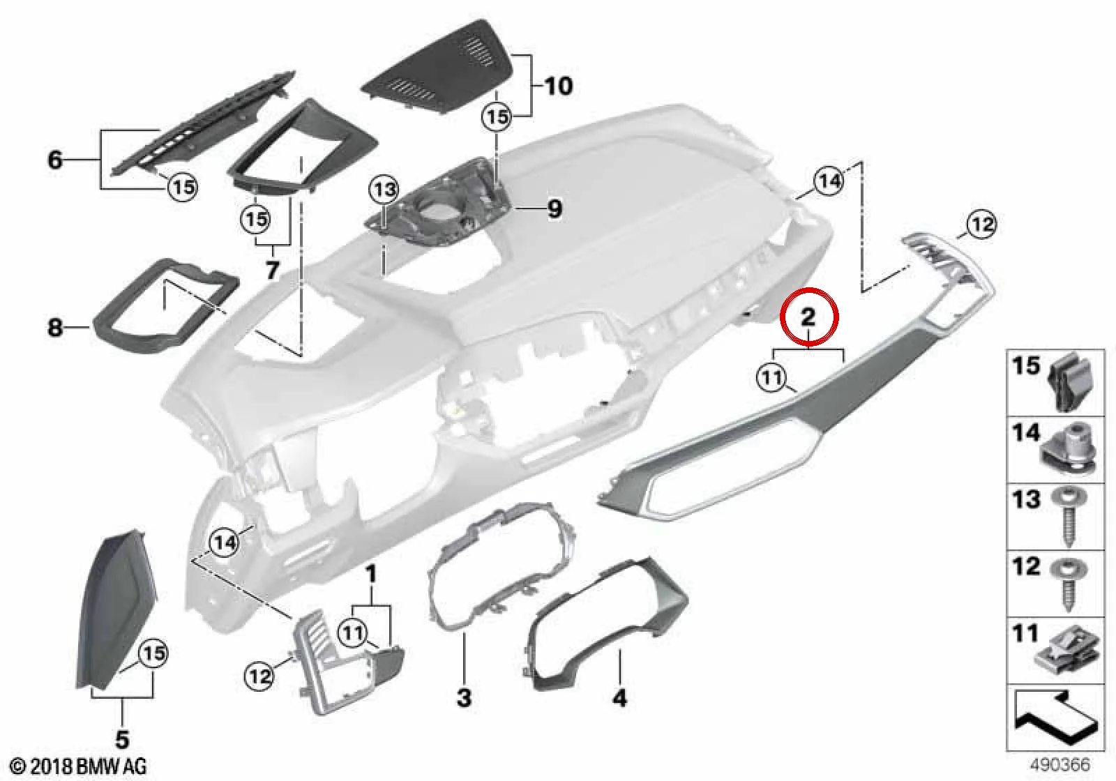 BMW X7 G07 Piano Black Lake Torpido Çıtası 51458745273