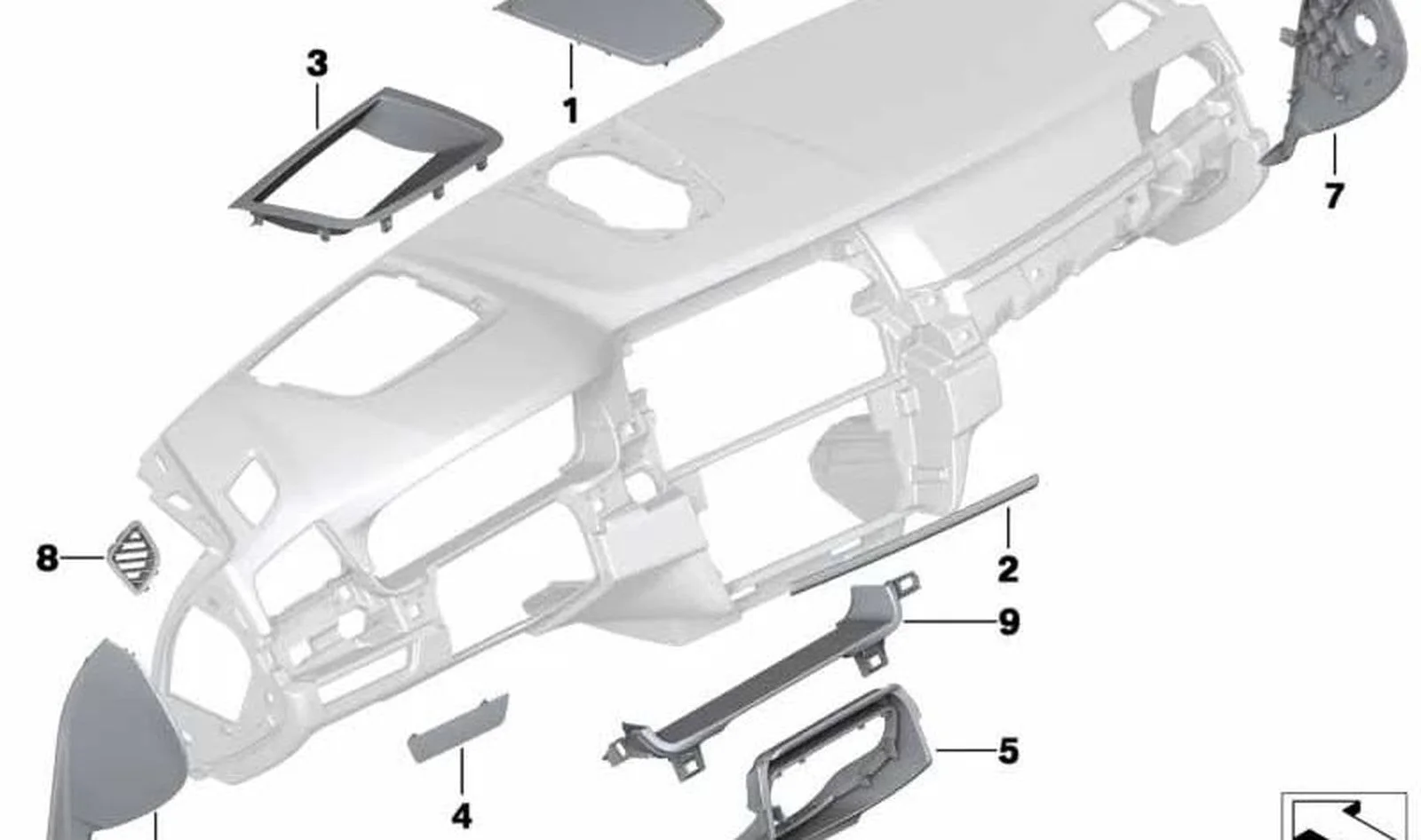 BMW 5 Serisi F10 F11 Head-Up Ekran Çerçevesi Siyah 51459209796