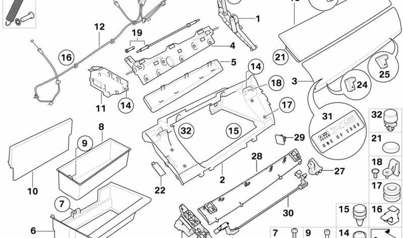 BMW E70 E71 E72 Torpido Gözü Kapak Paneli Kavak Ahşap 51459210994