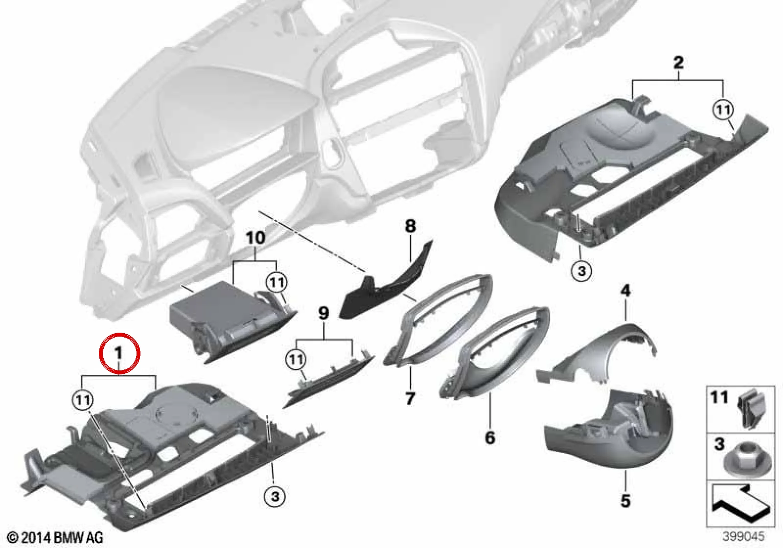 BMW 2 Serisi F22 F23 Pedal Bölgesi Siyah Kaplaması 51459236591