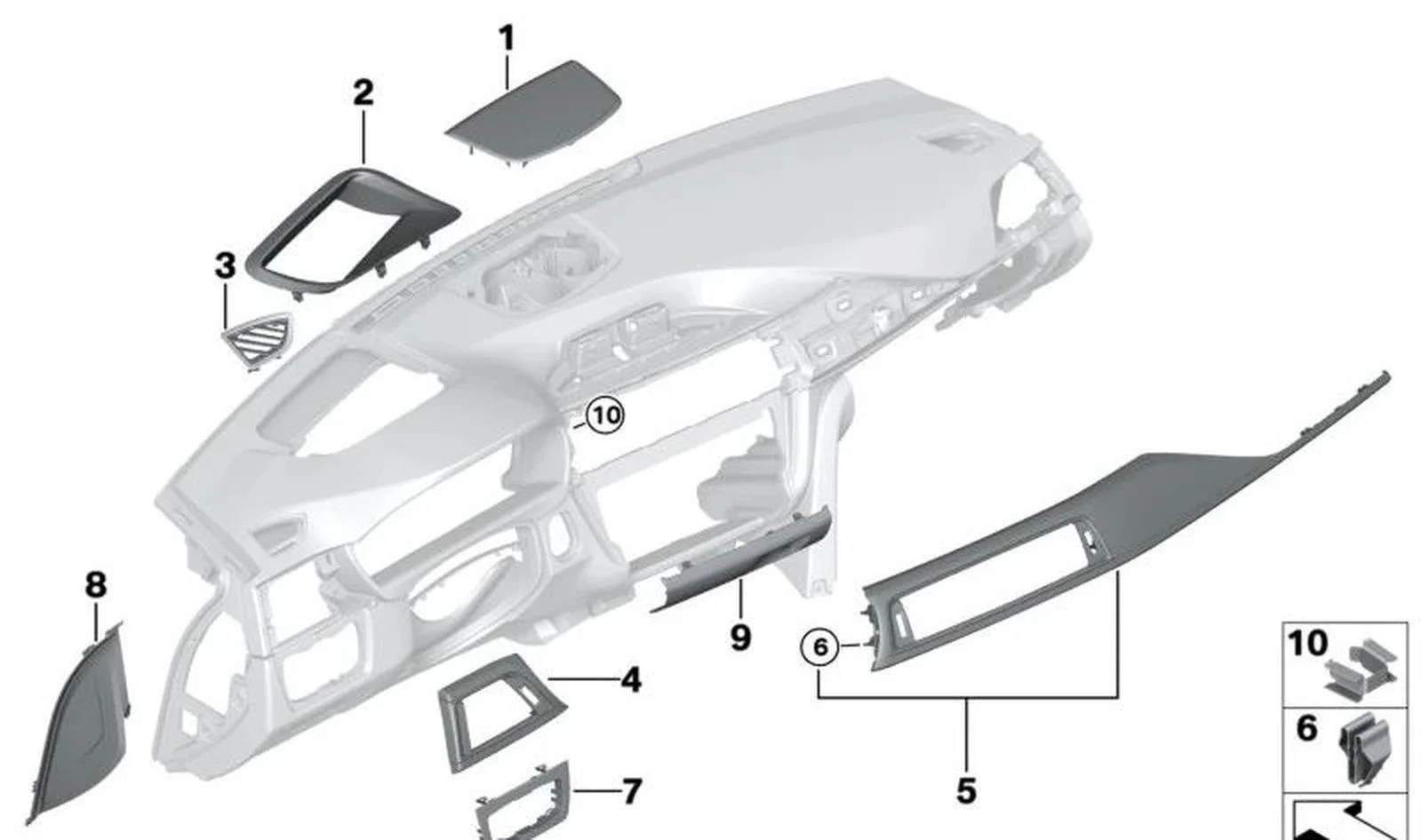 BMW F30 F31 F32 F33… Far Kumanda Ünitesi Çerçevesi 51459239295