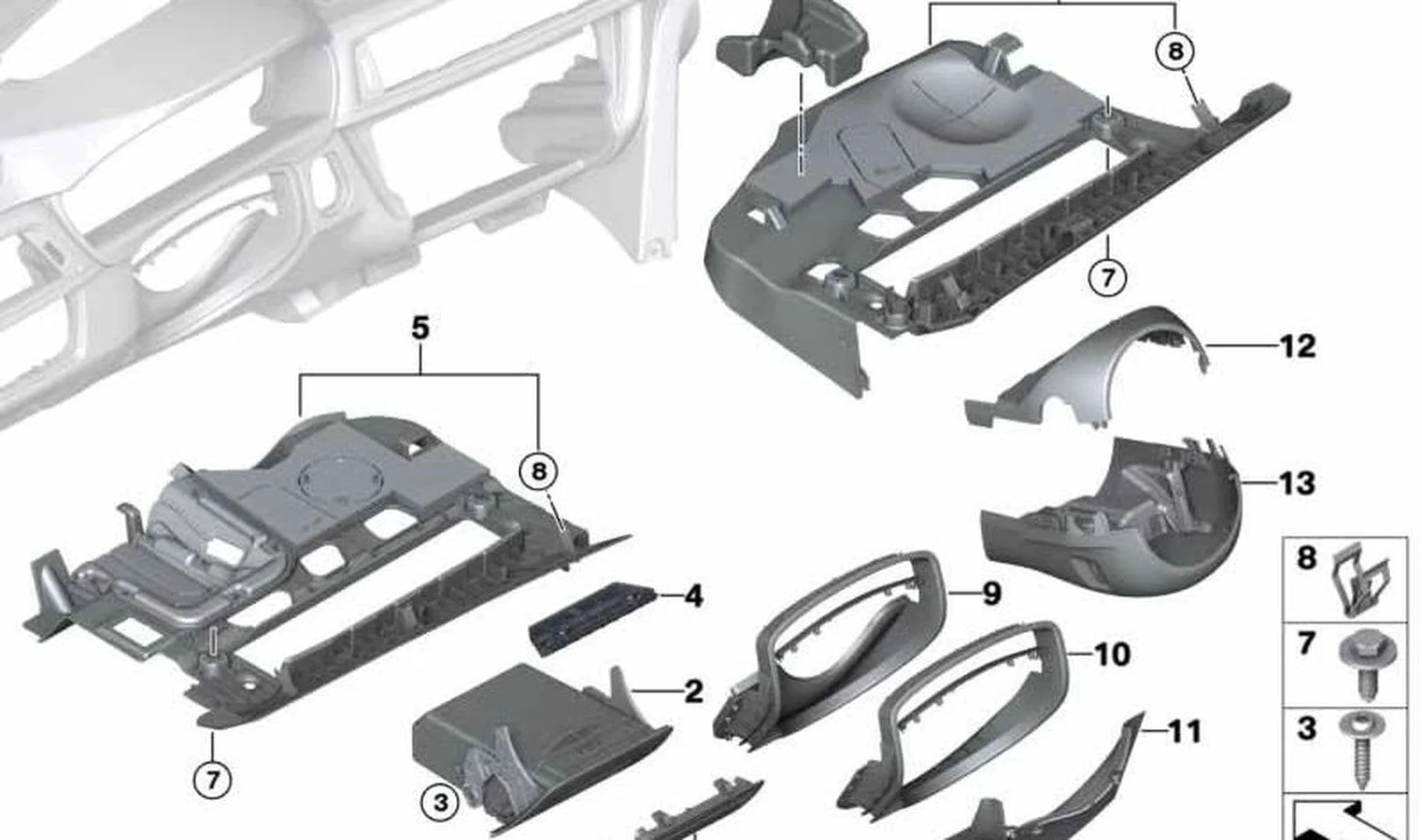 BMW 4 Serisi F32 F33 F36 Sürüş Asistanı Paneli Trimi 51459271854