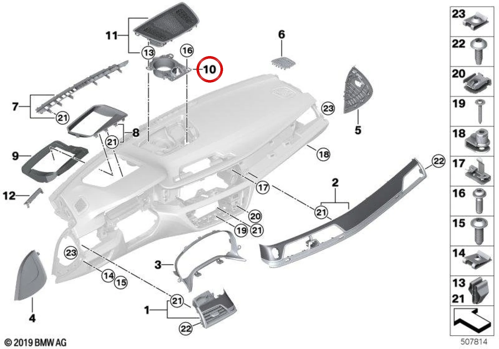 BMW 7 Serisi G11 G12 Orta Hoparlör Adaptörü 51459299505
