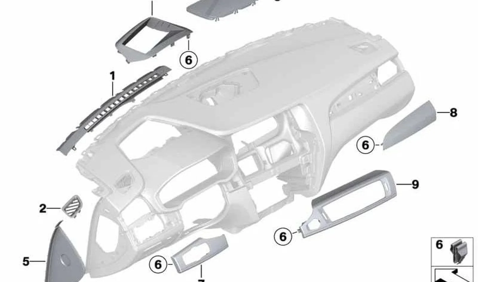 BMW F25 F26 Sol Torpido Trim Paneli Koyu Bakır 51459302192