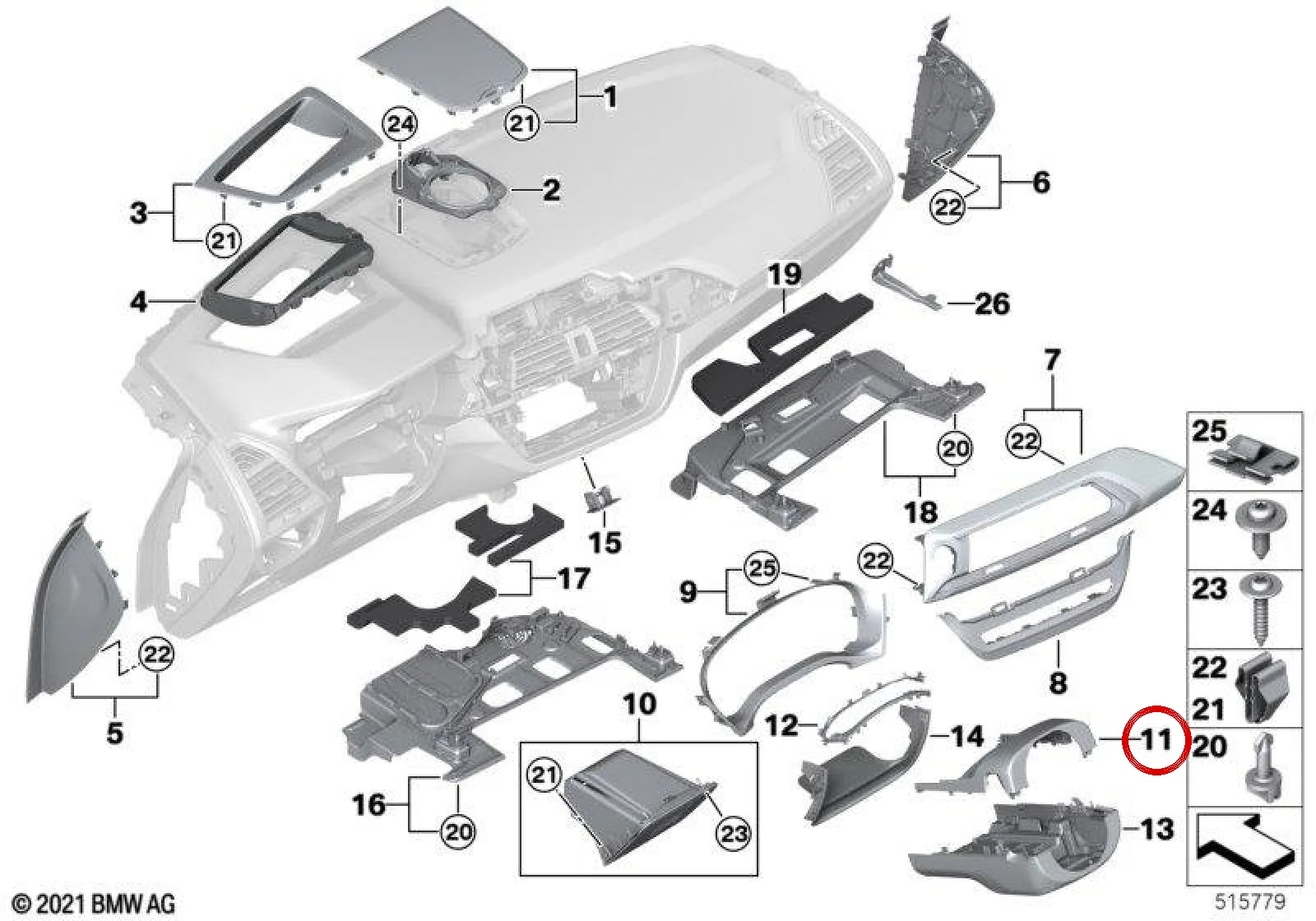 BMW X3 G01 G08 Direksiyon Kolonu Üst Kapağı 51459379211