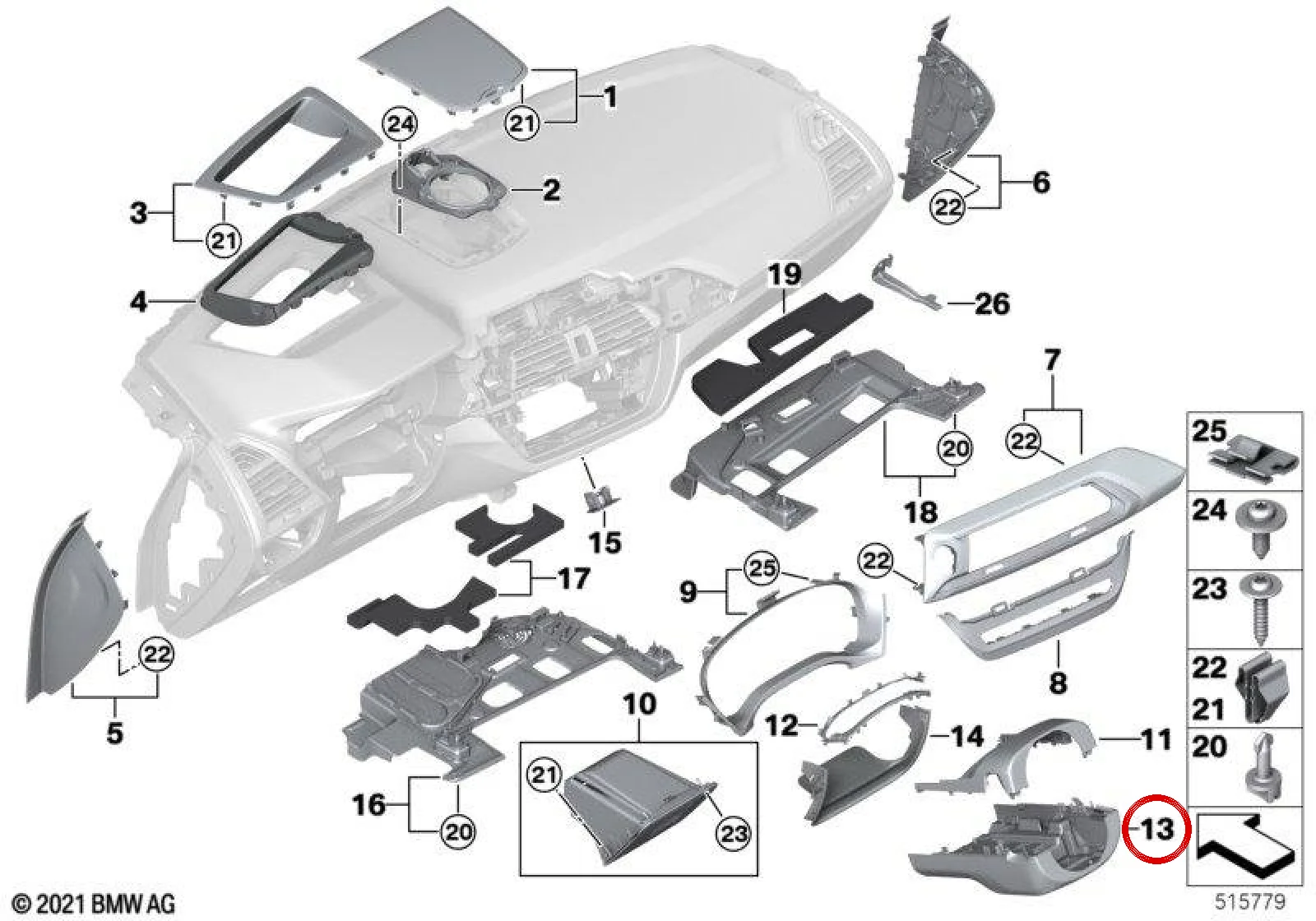 BMW X3 G01 G08 Direksiyon Kolonu Alt Kapağı 51459379212