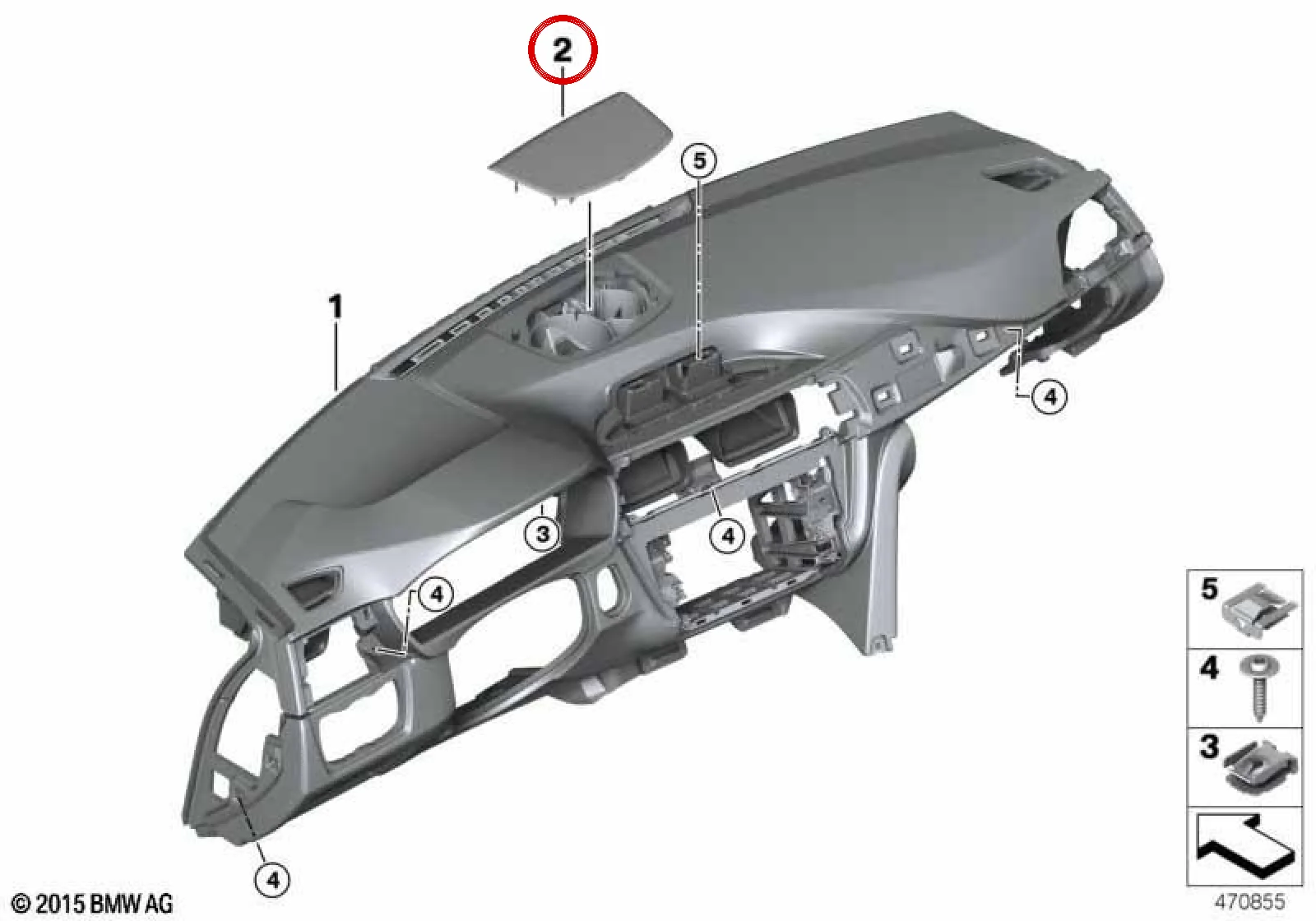 BMW F30 F31 F32 F33… Orta Hoparlör Izgarası Koyu Oyster 51459381044