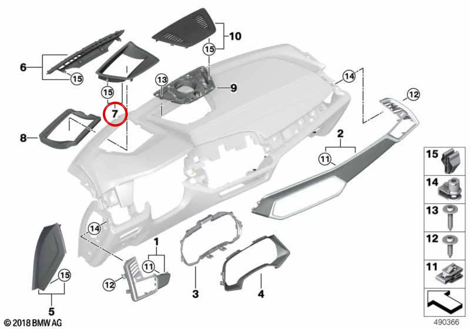 BMW G05 G06 G07 Siyah Head-Up Display Kaplaması 51459399292