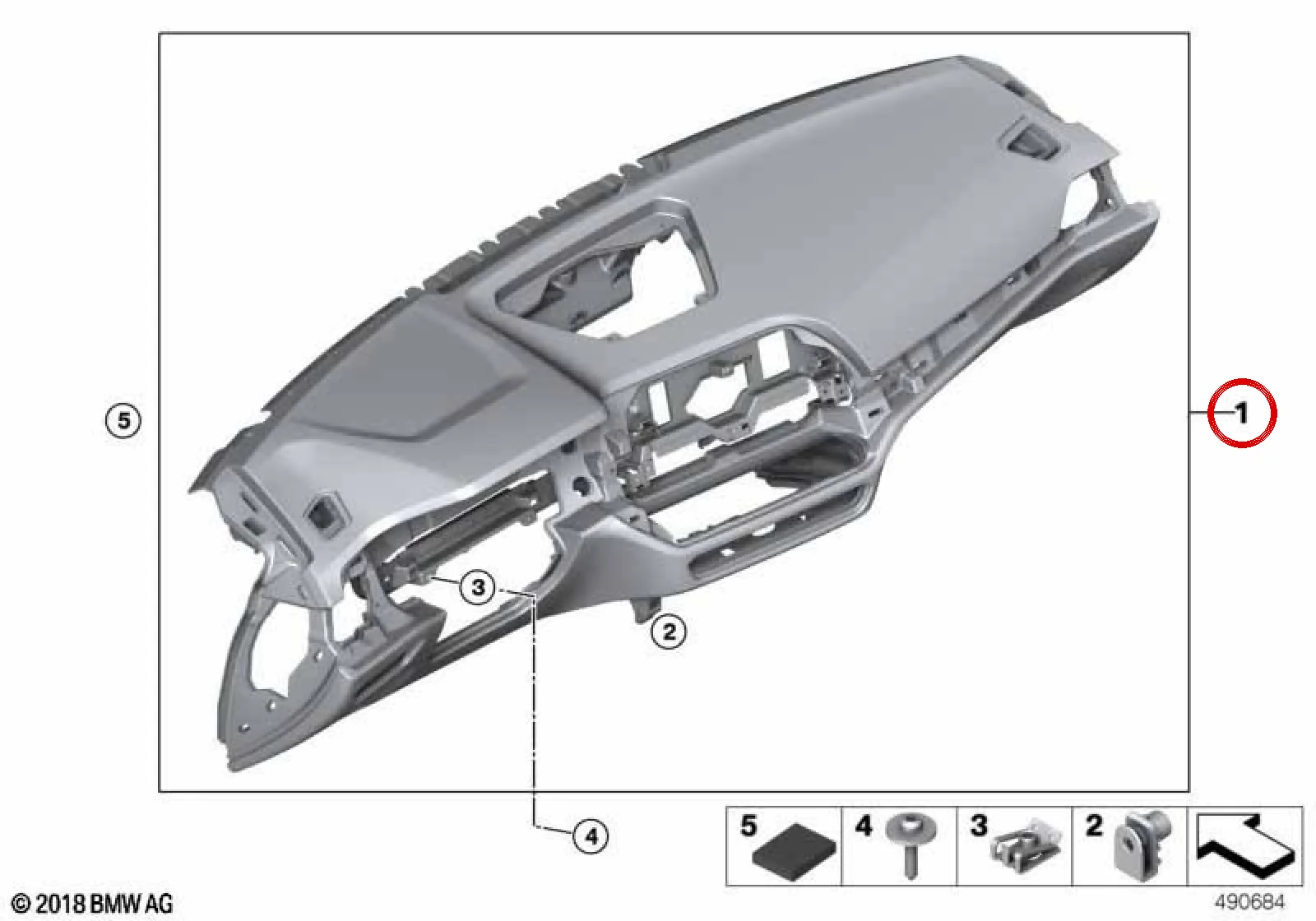 BMW G20 G21 G22 G23… Ön Torpido Paneli Siyah 51459476382