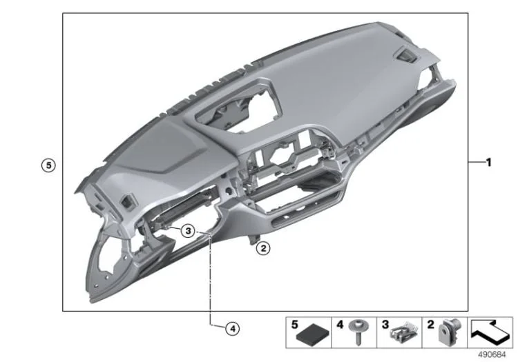 BMW G20 G21 G22 G23 Head-Up Ekranlı Torpido Siyah İstiridye 51459476399