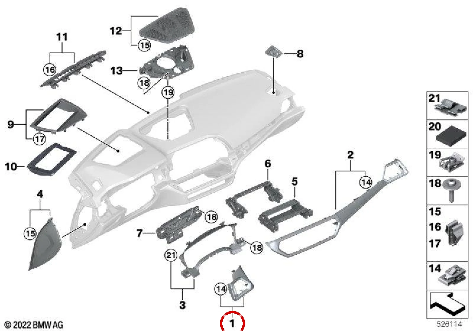 BMW G20 G21 G22 G23… Sürücü Tarafı Parlak İnci Krom Trim 51459623074