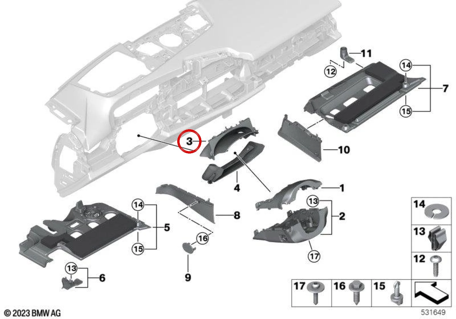 BMW 5 Serisi G60 Direksiyon Kolonu Üst Kapağı 51459628692