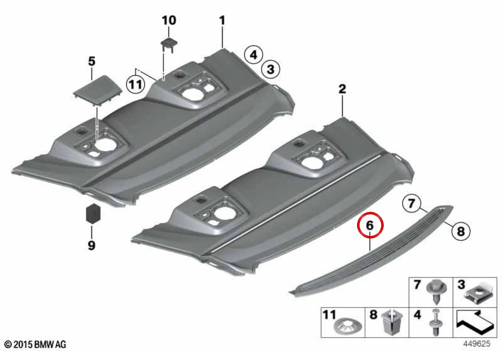 BMW 6 Serisi F06 F12 F13 Arka Raf Havalandırma Izgarası 51467230011