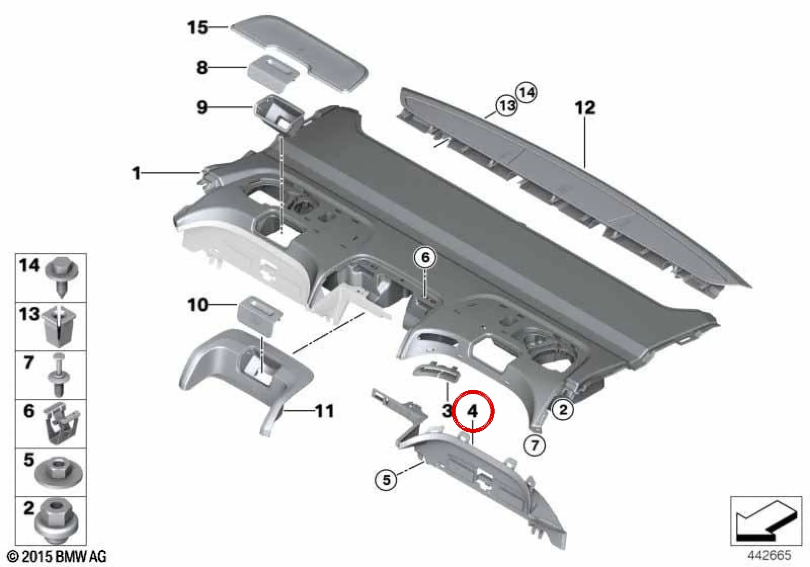 BMW 7 Serisi G11 G12 Sol Raf Tutucu Braketi 51467428771