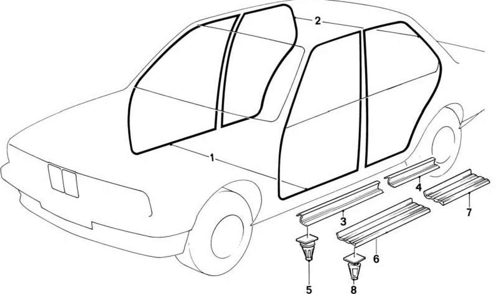BMW 5 Serisi E34 Arka Sağ Kapı Eşik Trimi 51471978488