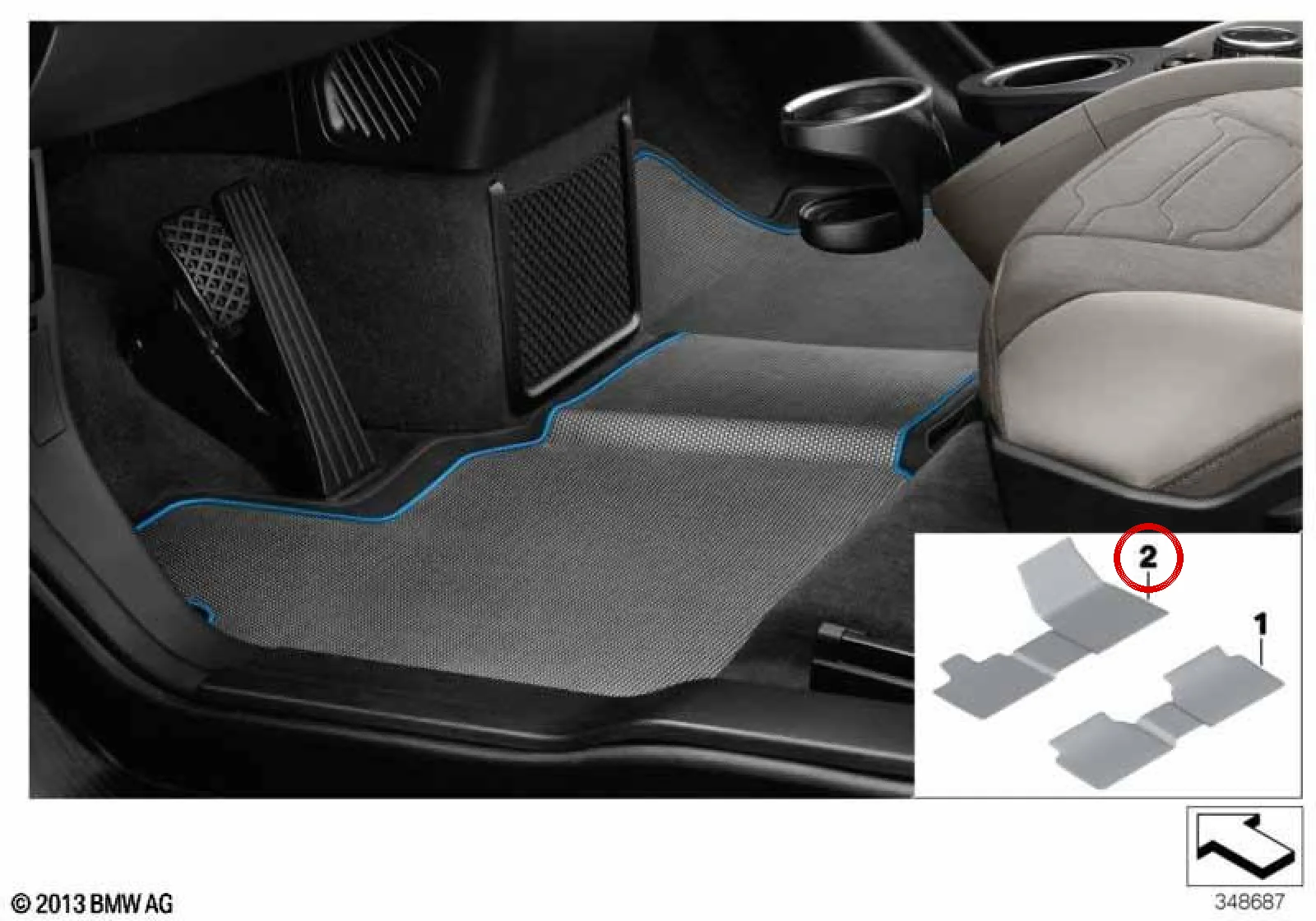 BMW i Serisi I01 Ön Kauçuk Paspas 51472349826