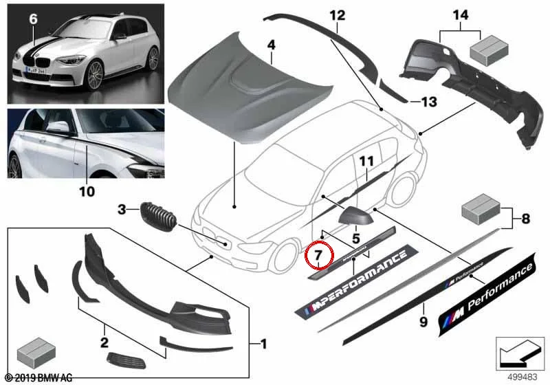 BMW F21 F22 F23 Kapı Eşiği Kaplaması Karbon M Performance 51472457829