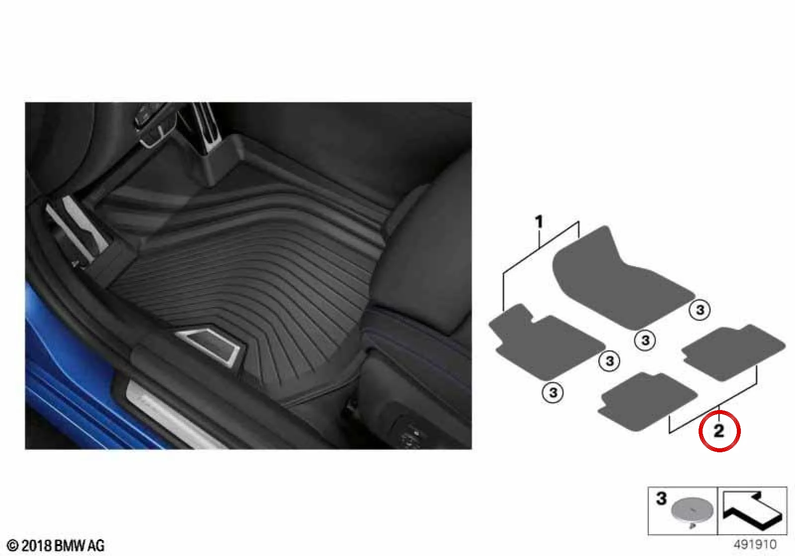 BMW 3 Serisi G20 G21 Arka Paslanmaz Detaylı Paspas 51472462751