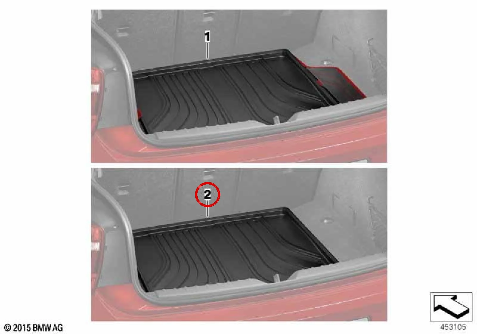 BMW 2 Serisi F45 Su Akış Desenli Bagaj Paspası 51472473481