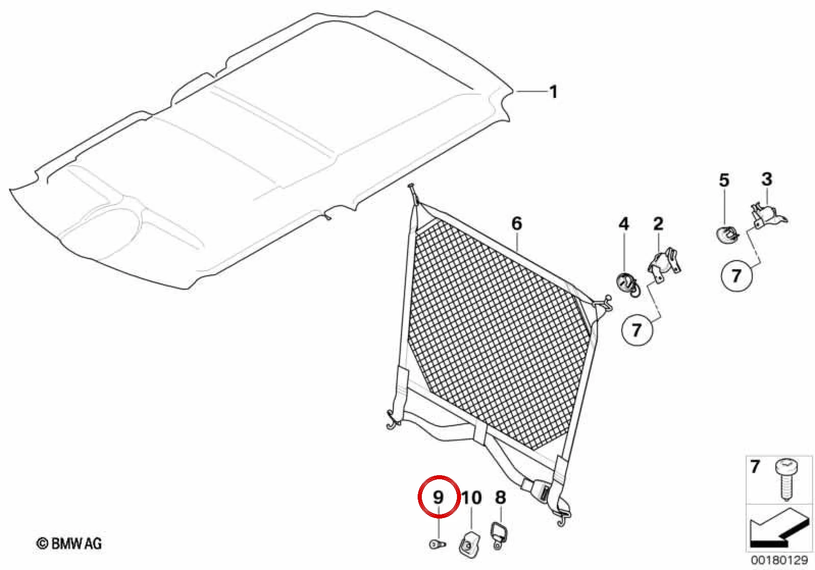 BMW MINI F54 R55 Bagaj Kaplaması Sabitleme Cıvatası 51472756568